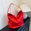 Foreign Trend Solid Color Large Capacity Tote Bag Women's Fashion Personality Leisure Temperament Summer Texture Shoulder Bag