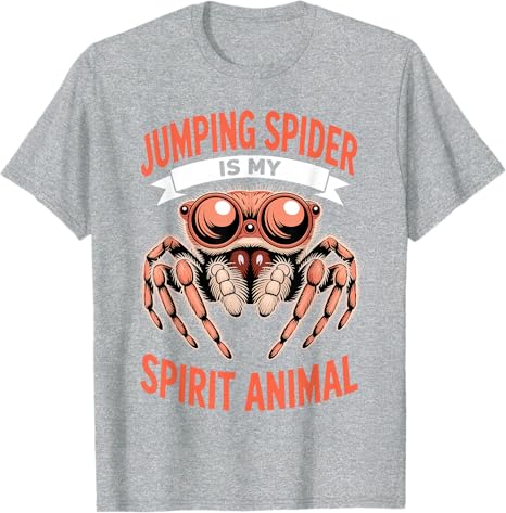 Jumping Spider Art for Unisex Women Boys Fashion Jumping Spider Lover TShirt Y2k Humorous Short Sleeve Saying Tee Novelty Apparel