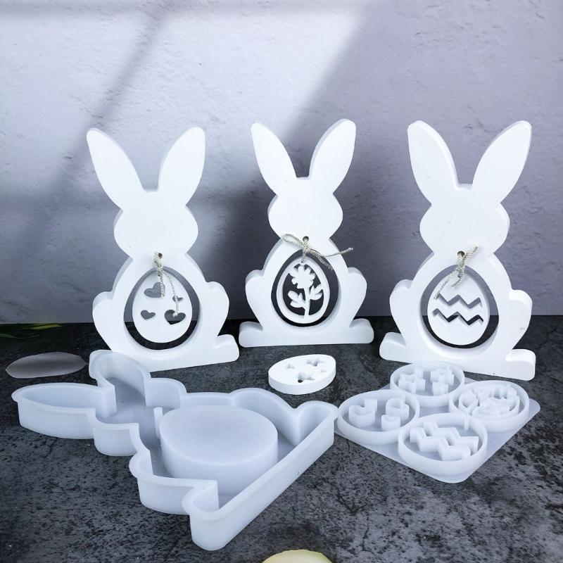 Reusable Silicone Display Ornament Molds For Crafting Rabbit Decorations And Hanging Rings Great For Festive Occasions