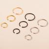 9-piece Set of 316L Round Stainless Steel Three-color Steel Ring Nose Stud, Nose Ring Puncture Jewelry