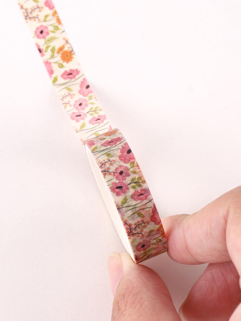 5rolls/box Floral washi tape Stationery Scrapbooking Masking Tape Decoration Stickers Adhesive Washi Tape Set DIY Aesthetics