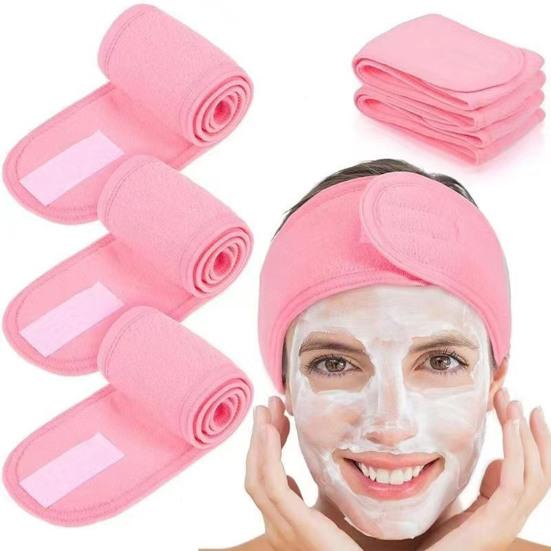 Hair Strap with Adjustable Fastener Tape Comfortable Velvet Cloth Fast Absorption Makeup Bathing Dressing Exercise Hair Band