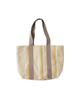 EFOLE Striped Tote Bag with Colored Tape, Women's, Yellow
