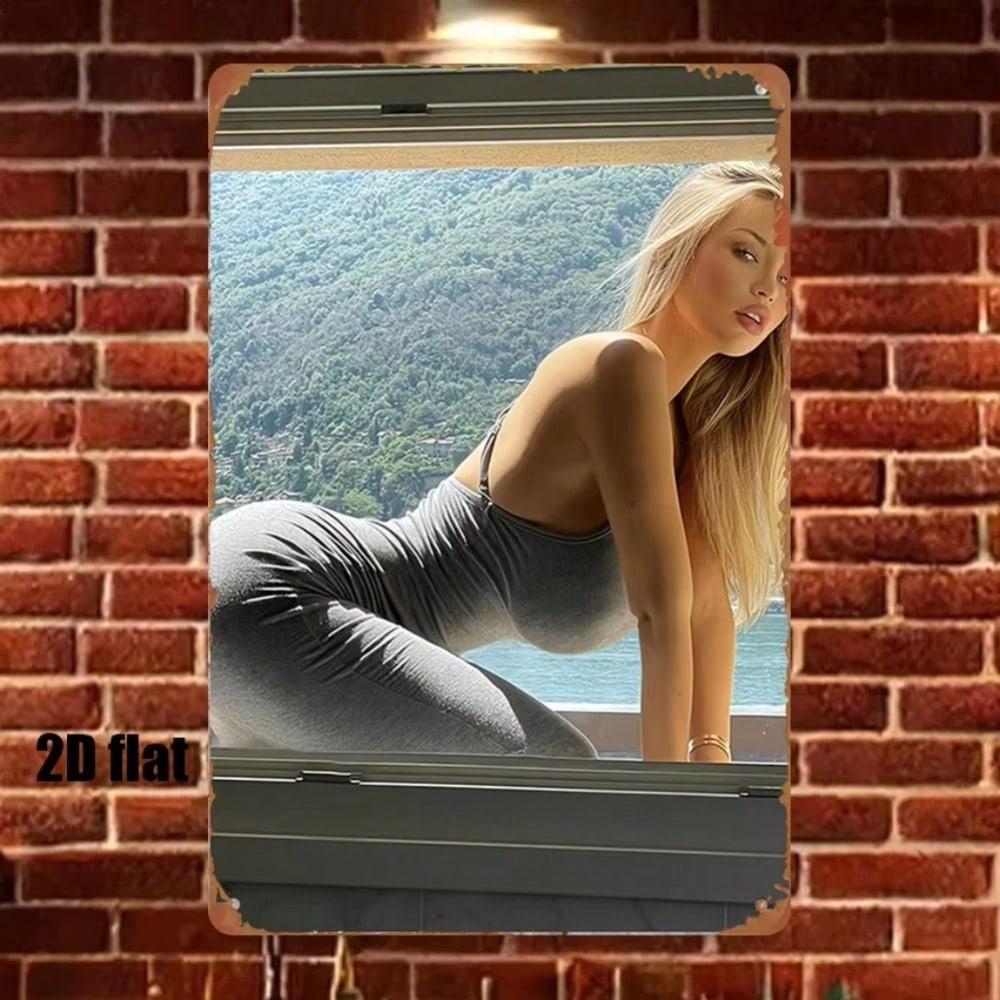 Sexy Woman Vintage Tin Sign 8x12 Inch Rustproof Metal Wall Art For Bedroom Bar Man Cave Garage Home Decor