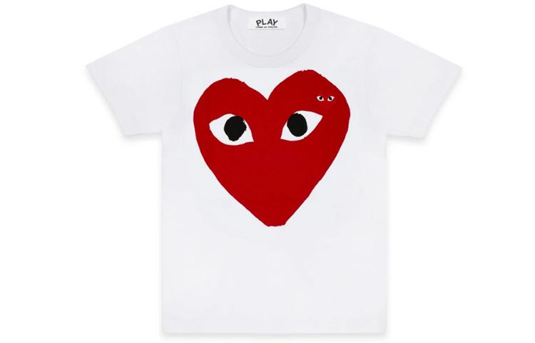 Comme Des Garcons Play Women s Red Heart Emblem T shirt AZ-T026-051-1 L