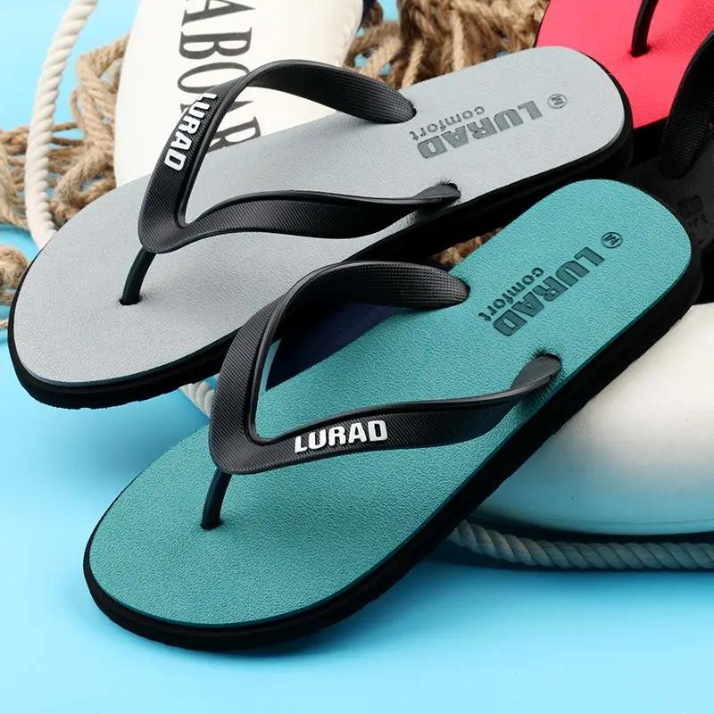 Men's Shoe Eva Slides Flat 2024 Fashion Fun Male Slipper Trend Rubber Summer Sale Cheap Shoes Liquidation With Korean Style Pvc