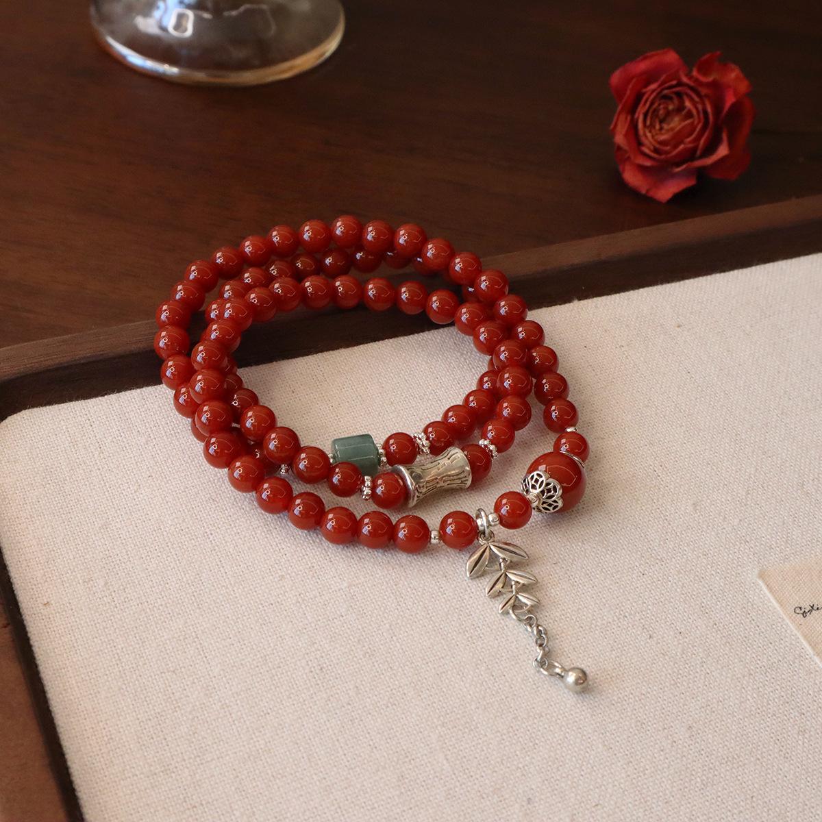 Natural Nanhong agate bracelet.fashion women daily jewelry gift