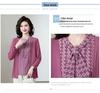 2026 Spring Floral Print Knit Top for Stylish Middle-Aged Women - Faux Two-Piece Design