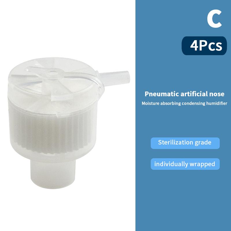 

1/2/3/4 шт. Одноразовий медичний штучний ніс з портом для кисню, зволоженням та тепло-вологообміном для трахеостомії