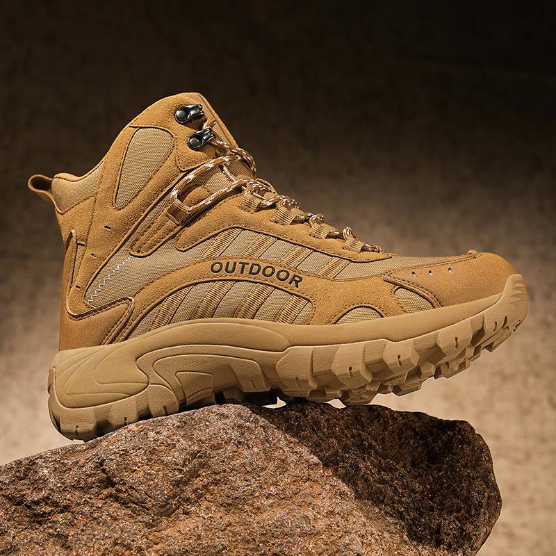 Large Size Combat Boots Men's High-top Outdoor Mountaineering Boots Non-slip Hiking Field Boots Men's Tactical Boots Men
