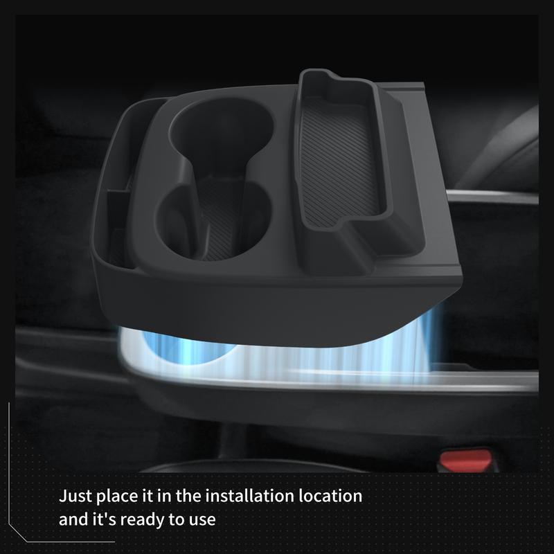 Smabee for Tesla Model Y Standard RWD 2025 2026 Water Cup Holder ert Car Cup Box Shock-Absorbing Tray Silicone Organizer