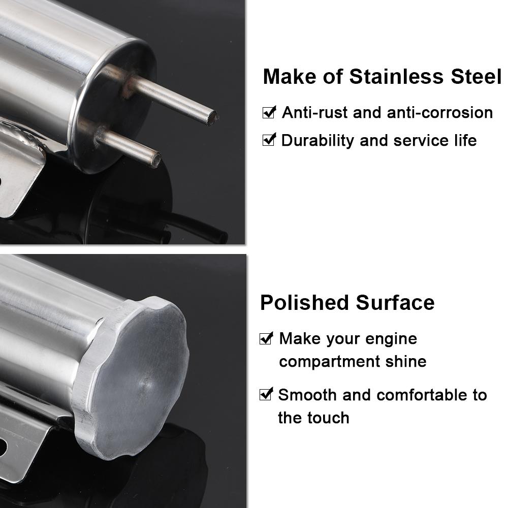 2"x13" rustfritt stål radiator overløpstank flaskefangerboks Bilmodifikasjon Radiatorkjøling