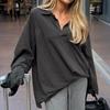 Women's Autumn and Winter Casual Lapel Resort Style Loose Long Sleeve Women's Sweater
