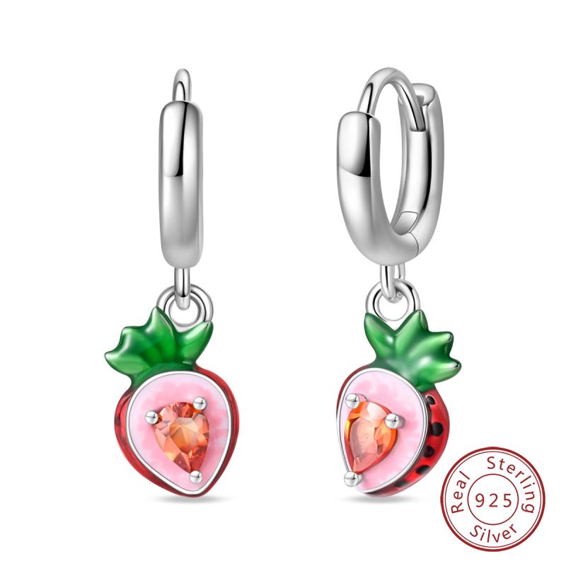 Hot 925 Sterling Silver Earrings Charm Simple Shining Lotus Zircon Wedding Women Jewelry Gift