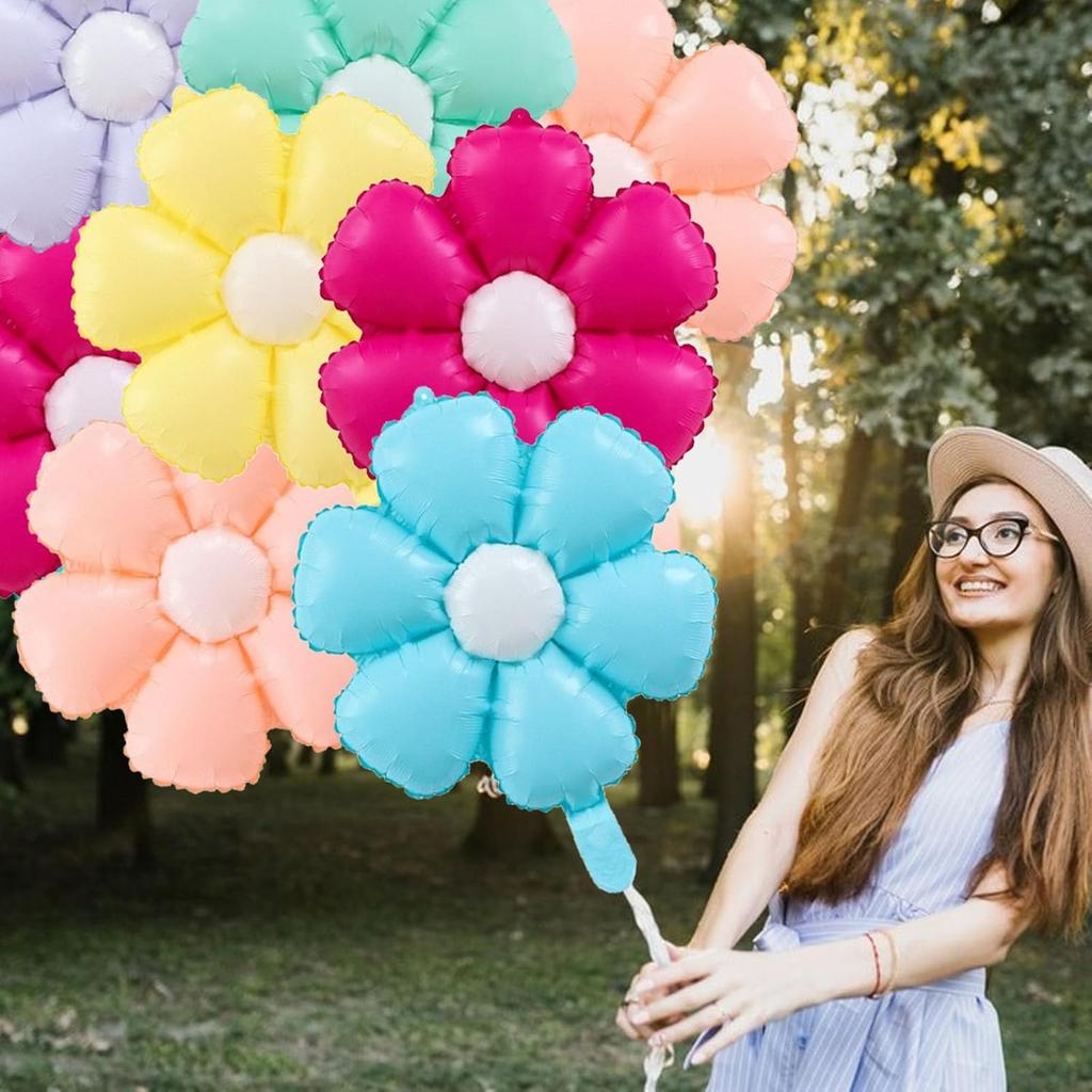 Candy Daisy Flower Balloon Sunflower Theme Aluminum Foil Balloon Birthday Party Shower Wedding Decoration Flower Balloon