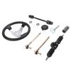 300mm Go Kart Steering Wheel 3 Spoke with 320mm Adjustable Shaft Rack and Pinion Small Gear Pull Rod Rack for 110ml