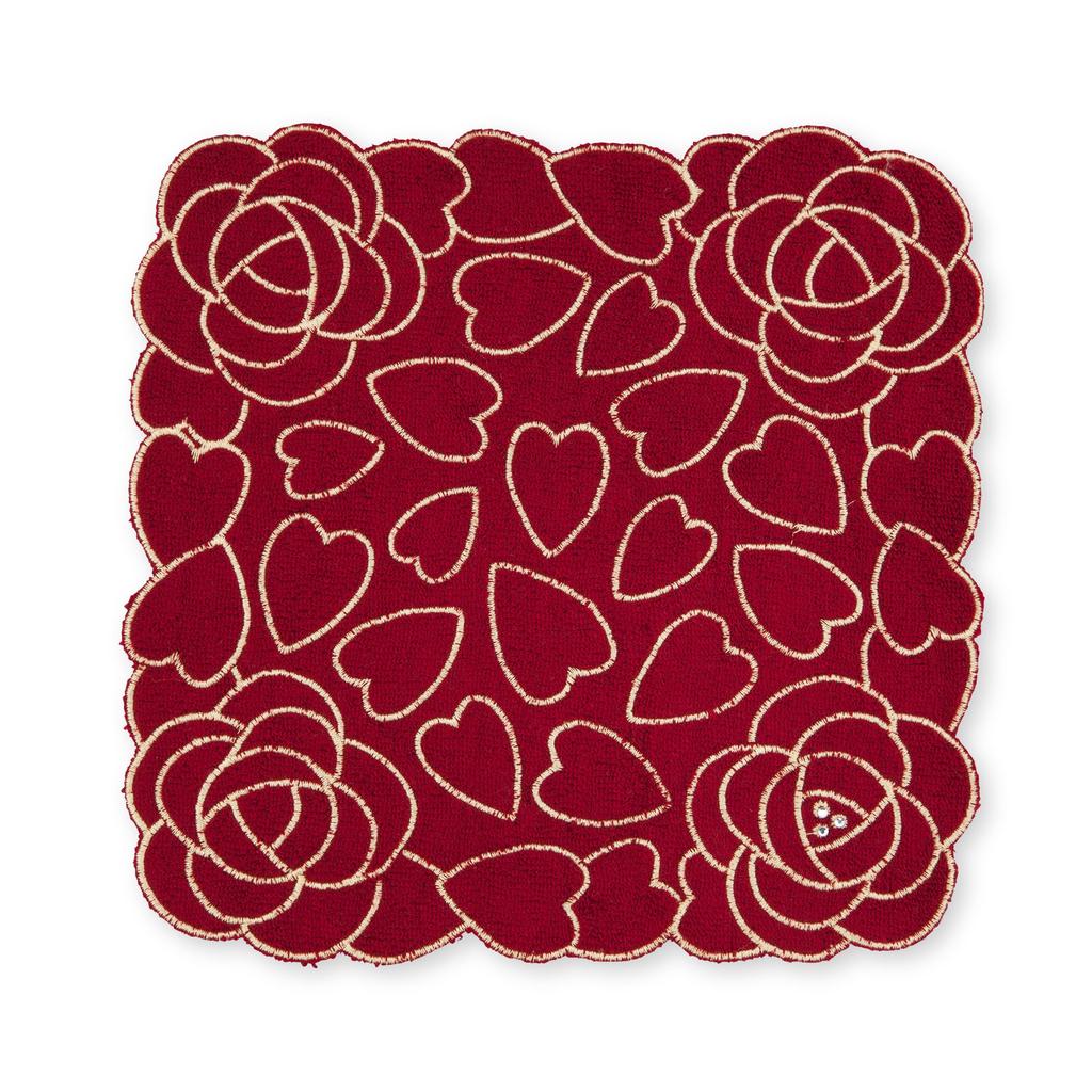 Noren Towel 24x24cm Mini Hunt Mini Wash Clean Women's Handkerchief, Handkerchief, (Bamboo Towel/Rose - Red) Towel, Towel, Towel, Towel/Bamboo Fiber,