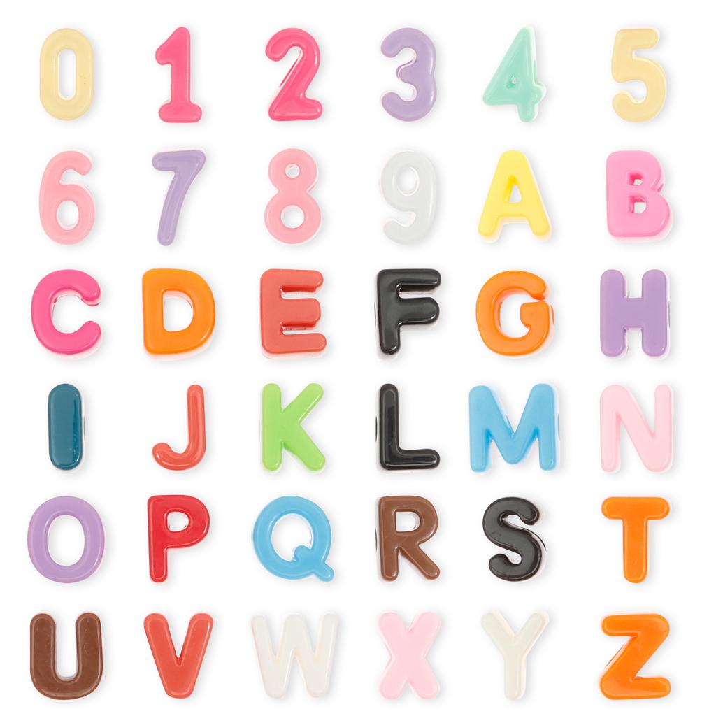 26pcs Letter Beads Kit with Extra Numbers 21mm Colorful Acrylic Alphabet Beads for Bracelets Making Necklace DIY Craft Decor