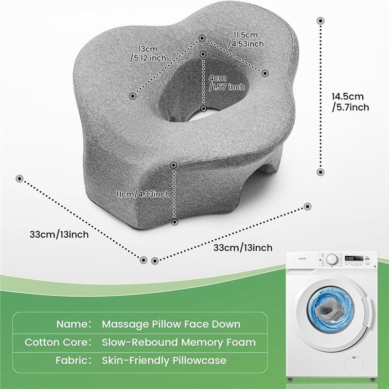 BBL For Massage Pillow For Massage Table-Dual Exhaust Holes Face Down Pillow Memory Foam Headrest For Bed