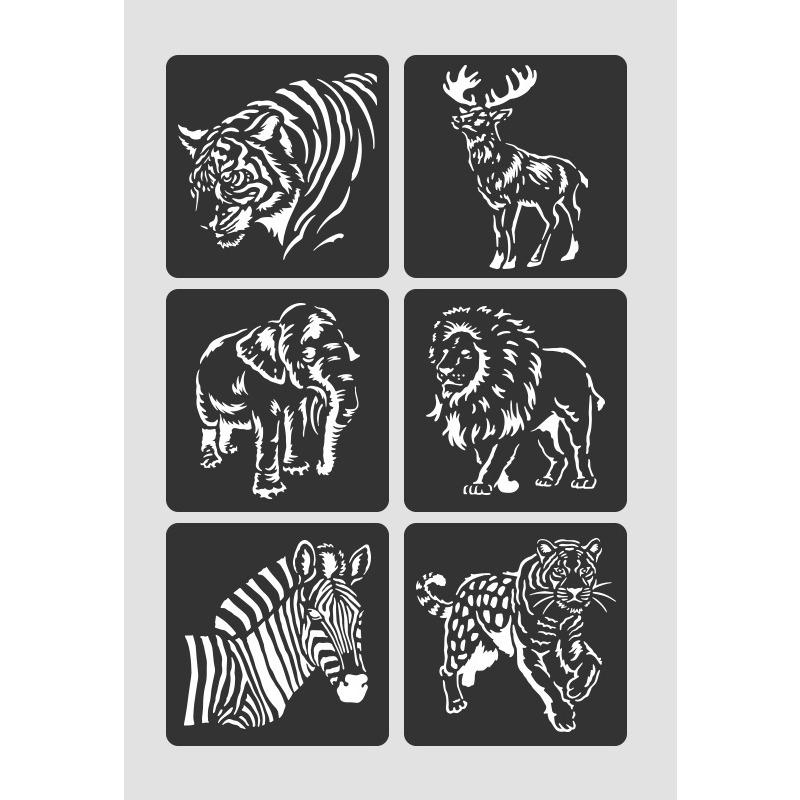 6pcs/set Floral Butterfly Stencil Templates for Scrapbook Wall Small Creative Design DIY Decor Stencils for Painting and Decor