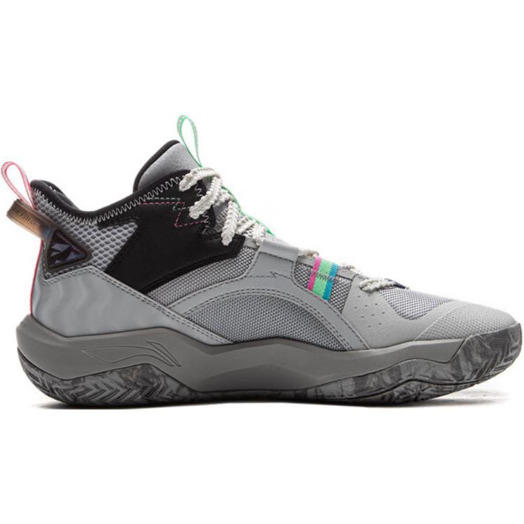 Li Ning Kids Basketball Synthetic Leather Fabric Comfortable Trendy Non-Slip Wear-Resistant Mid-Top Kids Basketball Shoes YKBU090-3