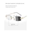 Fashion Frameless Square Color Changing Myopia Glasses for Women Men Anti Blue Light Photochromic Myopia Glasses Luxury Near Sight Eyeglasses