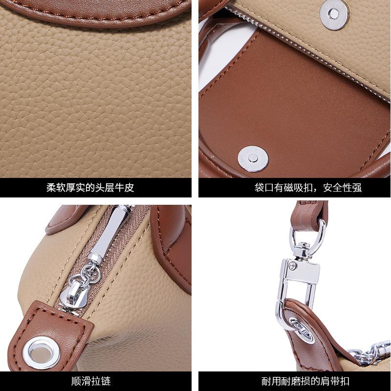 Leather Temperament Handbag First Layer Cowhide Commuter Messenger Bag Shoulder Bag Summer New Women