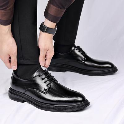 British Men's Lace Up Pointed Business Dress Leather Shoes Classic Spring Mens High-quality and Comfortable Oxford Shoes
