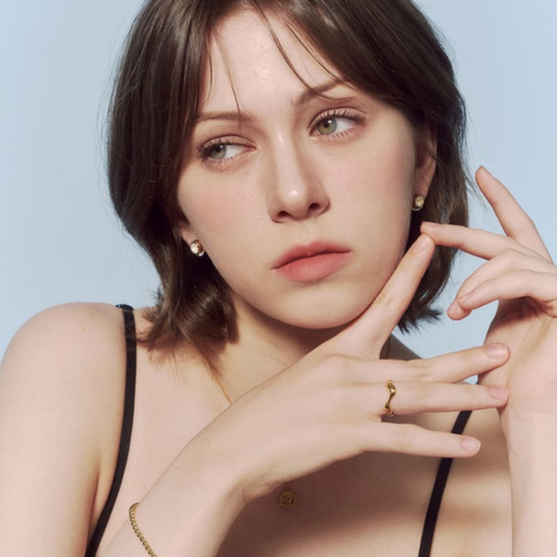 JUDY AND PAUL [925 Silver] Suetre Elizabeth Pendant All-Silver Ball Bracelet