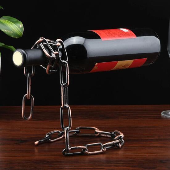 Wine Bottle Holder Modern Style Iron Plating Wine Rack Easy to Clean Countertop Wine Stand Home Bar Kitchen Decor