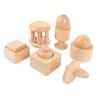 Wooden Baby Hand Rattle Set Fine Motor Toys Baby Shape Matching Cognitive Toys for Children