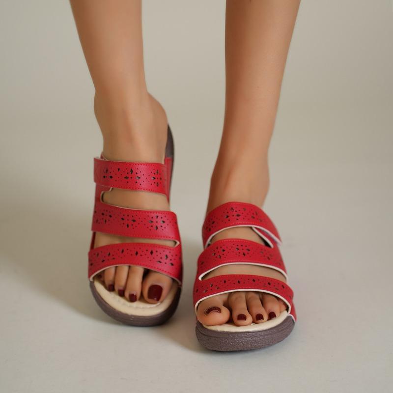 New Summer Flat Plus Size Peep Toe Wedge Platform Women's Sandals