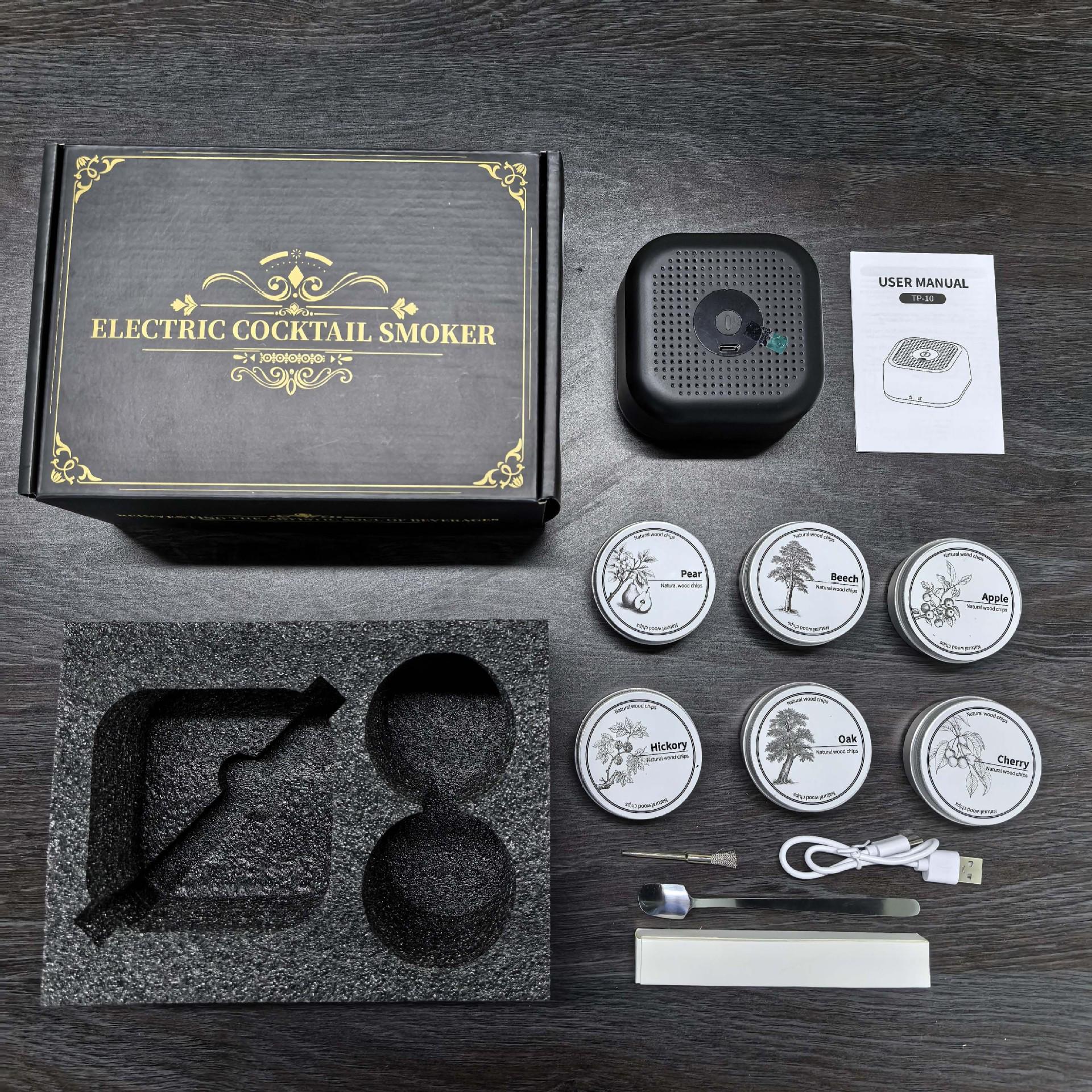 

Electric Cocktail Smoker: Whiskey Bar Tool with Multiple Fruitwood Options