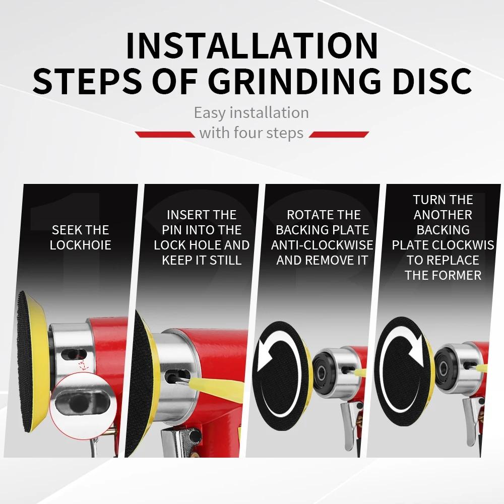 Random Orbit Air Sander Mini Pneumatic Grinding Machine for Car Polishing High Speed Air Powered Sanding Polisher