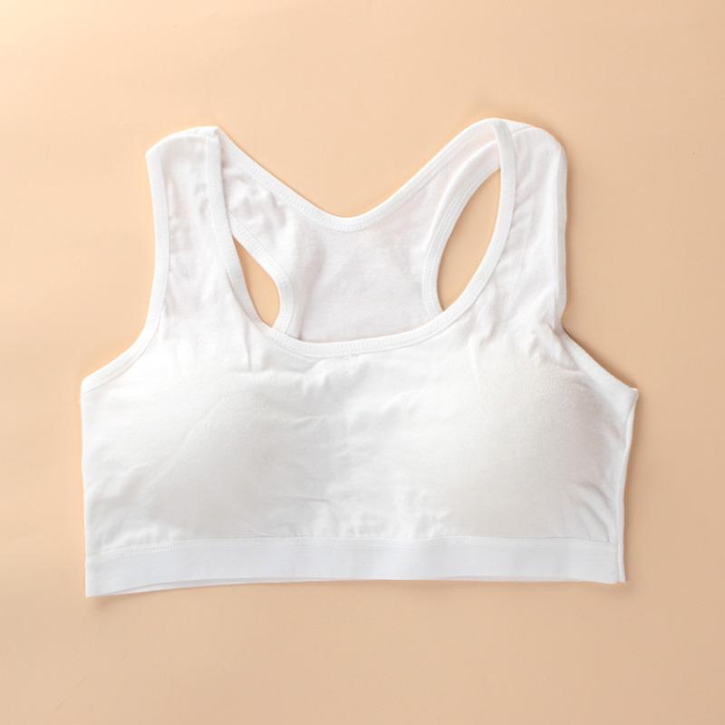 Sutien Sport pentru Adolescente, Bumbac Gimnastică, Lenjerie de Corp, Vestă de Antrenament, Sutien Tineresc Fără Sârmă cu Pad pentru Piept