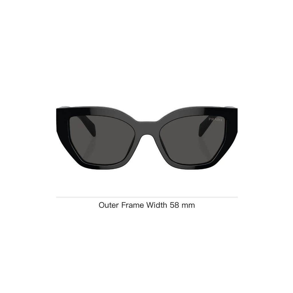 Prada Letter Logo Irregular Shape Sunglasses Women Sunglasses Black PRA09S1AB5S0