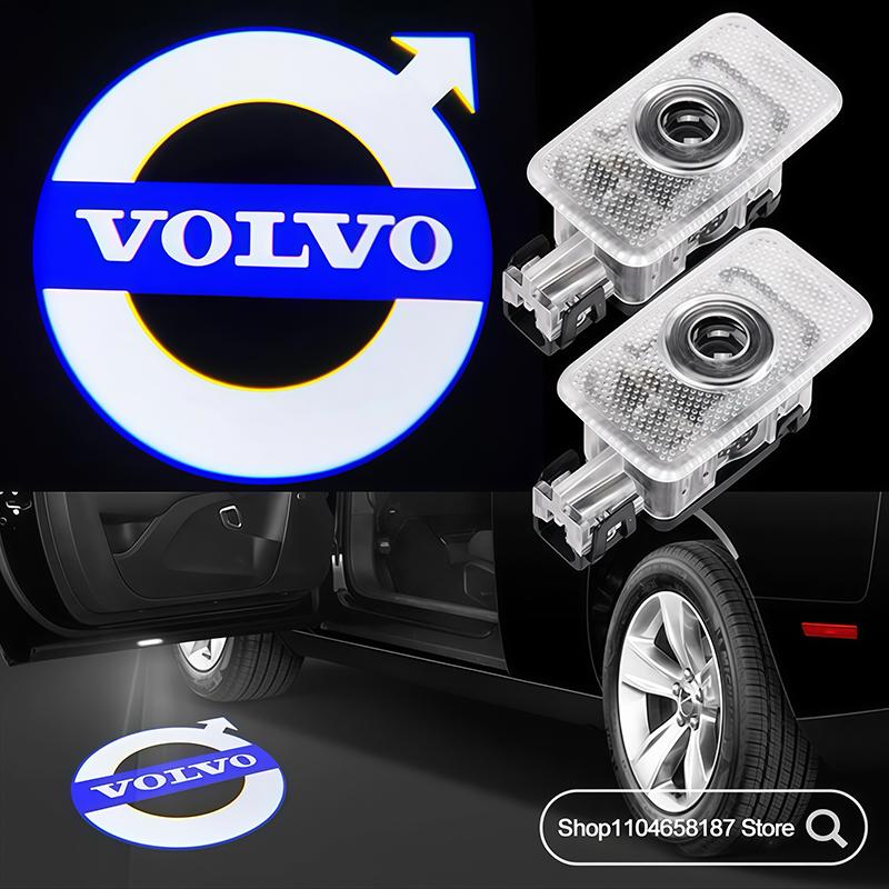 2Pcs 3D Car Welcome Light LED Atmosphere Ghost Lamp Decorative For Volvo XC60 XC40 V60 V40 XC90 XC70 V50 S60 V70 S90 T6 V90 EX30