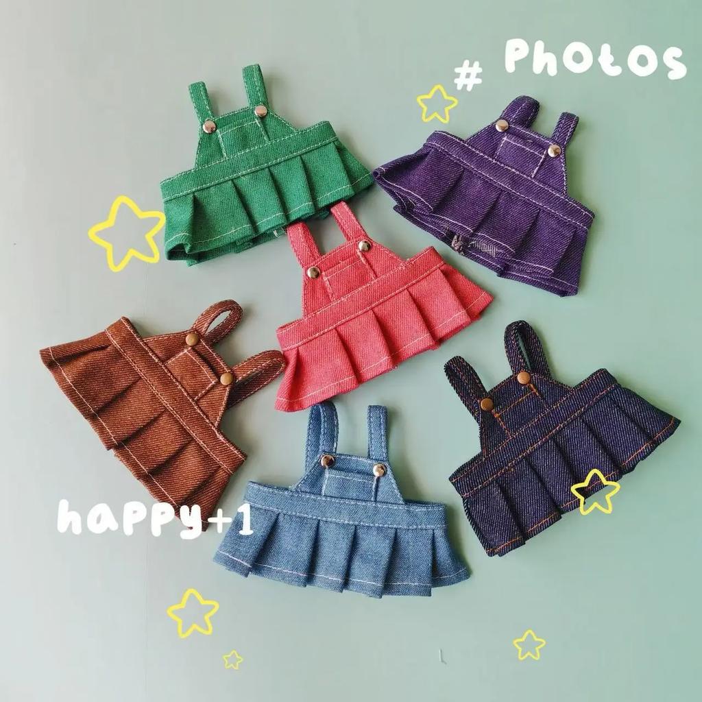 For Labubu Big Into Energe Doll T-Shirt Denim Baseball Cap Strap Skirt Clothes For Labubu Doll Outfit Accessories