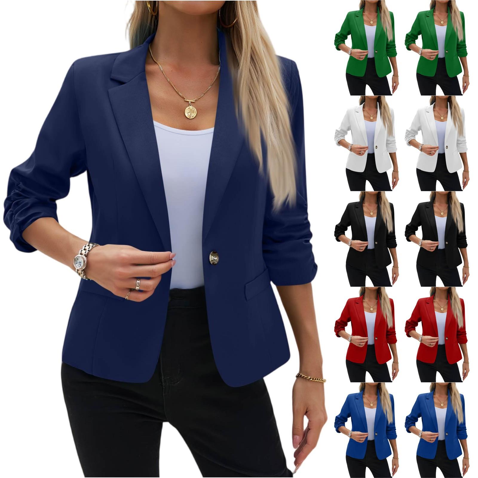 

Women Top 3/4 Sleeve Casual Jacket Ladies Wear Blouse Top L зелений