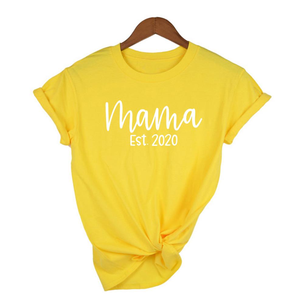 Mama Est Tee Mom Shirts Mum Casual Round Neck Summer Tumblr Clothes T Shirt