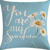 Small Daisy Flower Pillowcase New Striped Linen Home Fabric Sofa Pillowcase Light Luxury