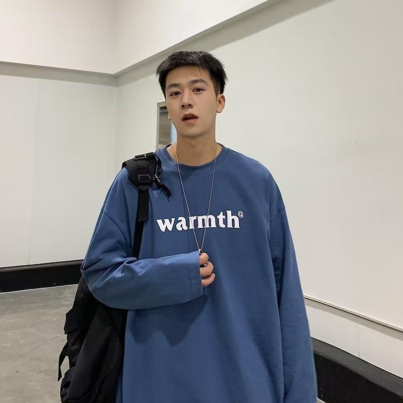 

Весенне-осенняя футболка с длинным рукавом, мужская летняя тонкая модная брендовая футболка, свободный и красивый белый топ 2023, модная база