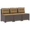 3 Seater Garden Sofa with Cushions Rattan Look PP Light Grey