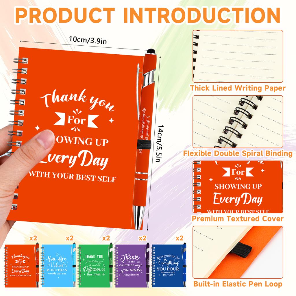 20 Pcs Employee Appreciation Gifts Bulk Inspirational Notebooks With Pens