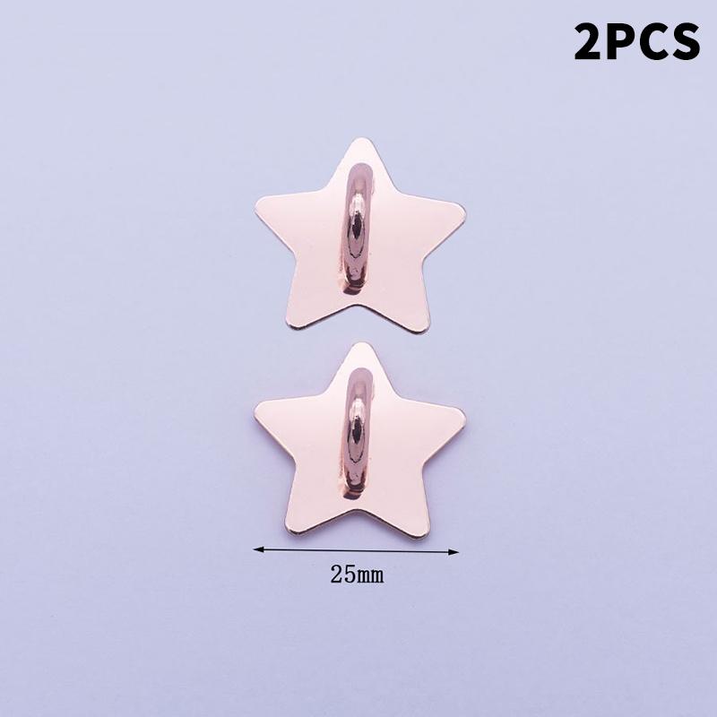 New 2/4PCS Adhesive Metal Stars Moon Bow Phone Charm Holder Phone Case Finger Ring Stand Hook Buckle Charm Clasp Accessor String 5