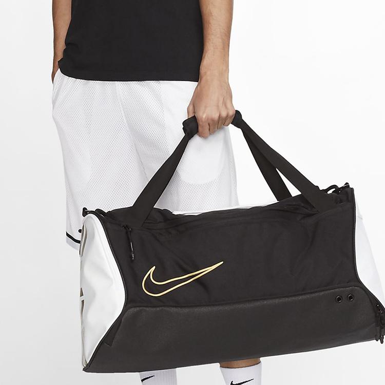 Nike Elite Basketball Duffel Bag Travel Bags Black/White/Metallic Gold Casual BA6163-011