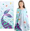 Magic Mermaid Beach Towel for Girls, Colorful Ocean Princess Art Quick-Dry Sand-Free Microfiber Bath Towel for Pool and Travel