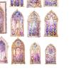 10PCS Holographic Scrapbook Sticker 3D PET Bright Color Window Design Easy Apply Aesthetic Sticker for Journal Notebook