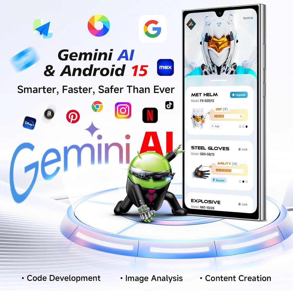 OUKITEL C61 GT Cell Phone Unlocked 2026-6.88" Display Smartphone, 16GB+128GB/TF 1TB, 5150mAh Battery Phone, 13MP Camera