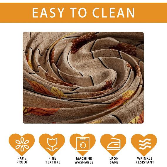 XCHI Fall Squirrel Pumpkin Maple Leaves Wood Tablecloth Rectangle Washable Table Covers for Home Party Decorations 60x84 Inch